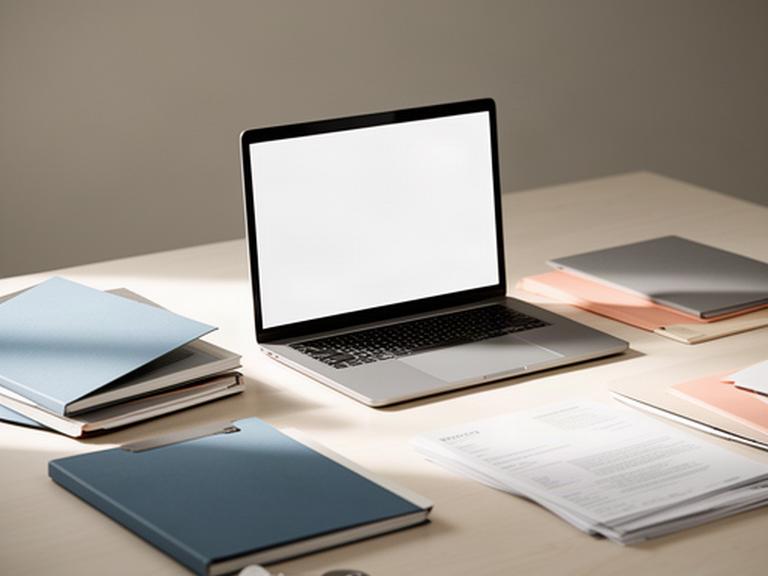 Pantalla protegida y documentos organizados en un espacio de trabajo tranquilo